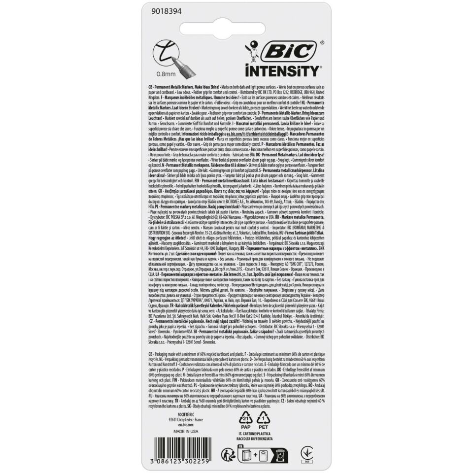 Bic Intensity Permanent Markör Altın Gümüş 2'li 900340