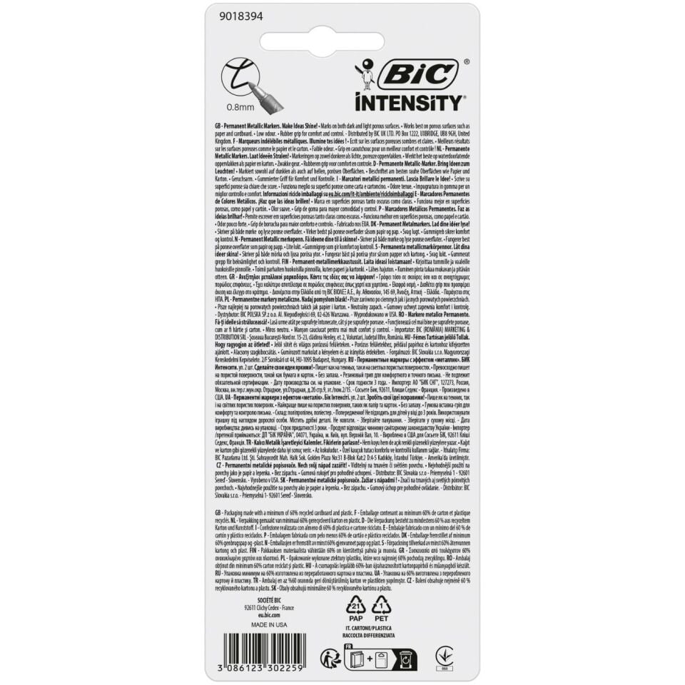 Bic 900340 Intensity Permanent Markör Altın Gümüş 2'li Set