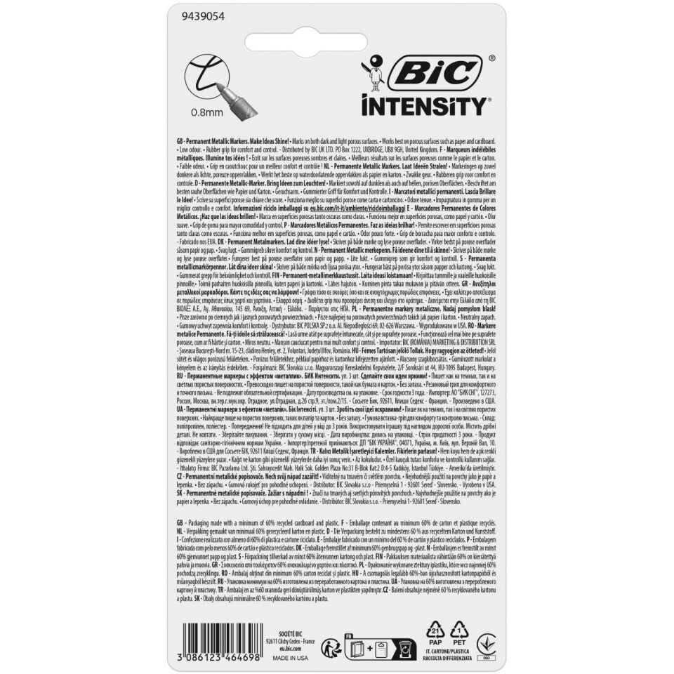 Bic Intensıty Permanent Markör Altın Gümüş Bronz 3'lü 944033