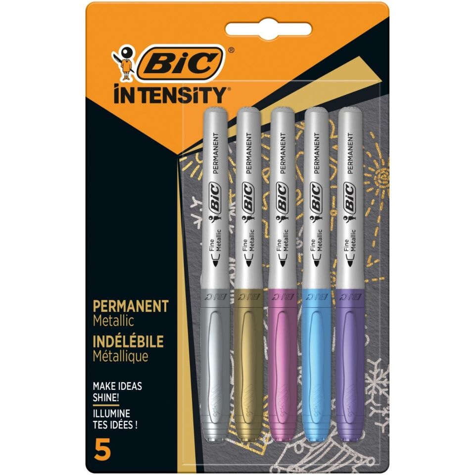 Bic 946042 Intensity Permanent Markör Metalik Renkler 5'li Set