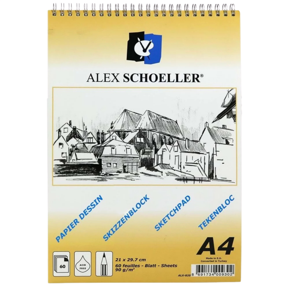 Alex Scholler Alx­820 Spiralli Eskiz Dik Blok 90gr A4 60Yp