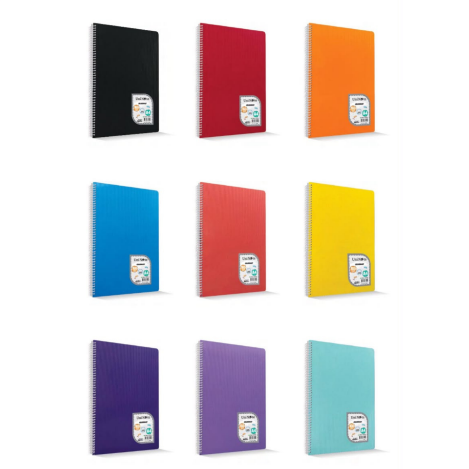 UniNote College A4 Spiralli Pp Kapak Kareli Defter 100 Yp