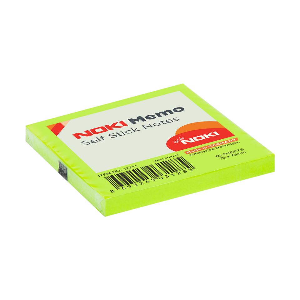 Noki Memo 75*75 Yapışkanlı Not Kağıdı Yeşil 12211