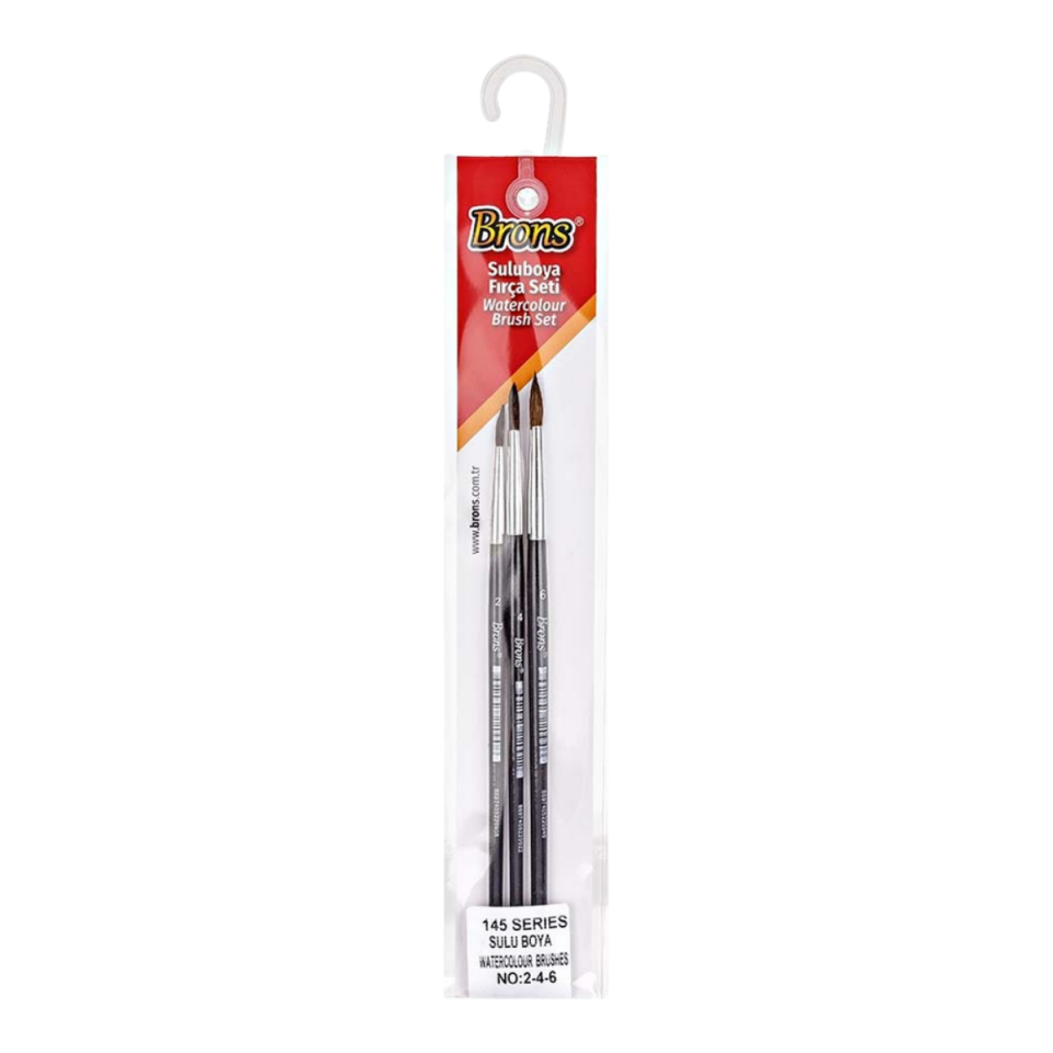 Brons Br-244 Suluboya Fırçası 3Lü Set 2-4-6