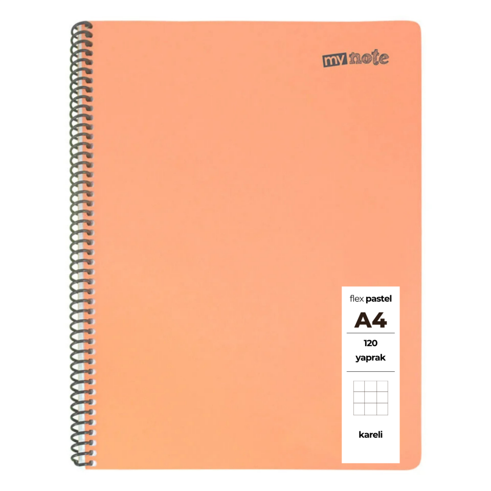 MyNote Flex Pastel Kareli Defter A4 120 Yaprak Sarı
