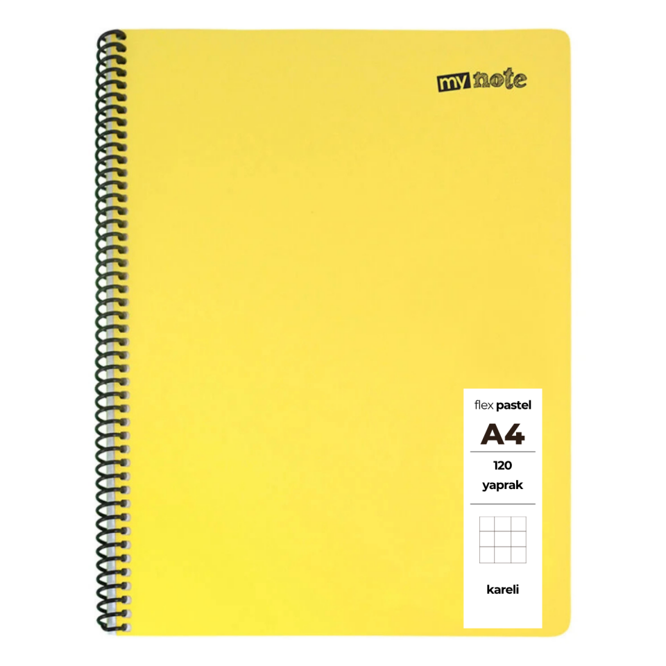 MyNote Flex Pastel Kareli Defter A4 120 Yaprak Turuncu