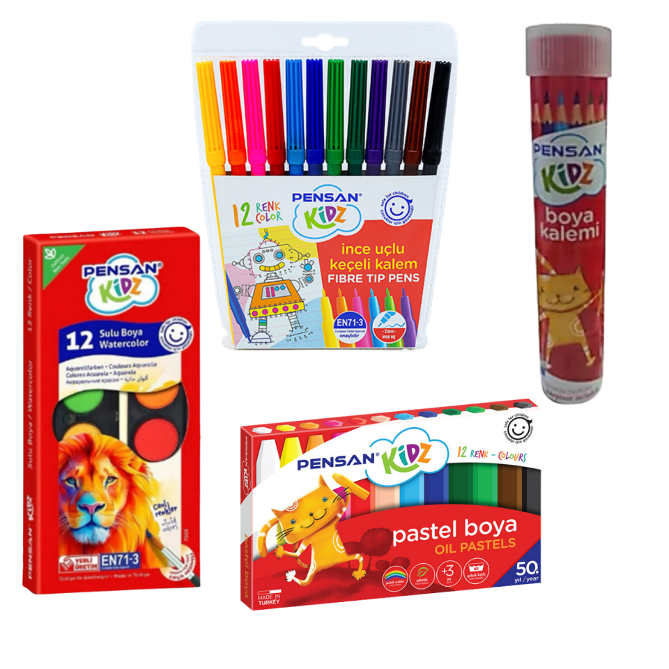 Pensan Okula Dönüş 4'lü Boyama Seti PEN02