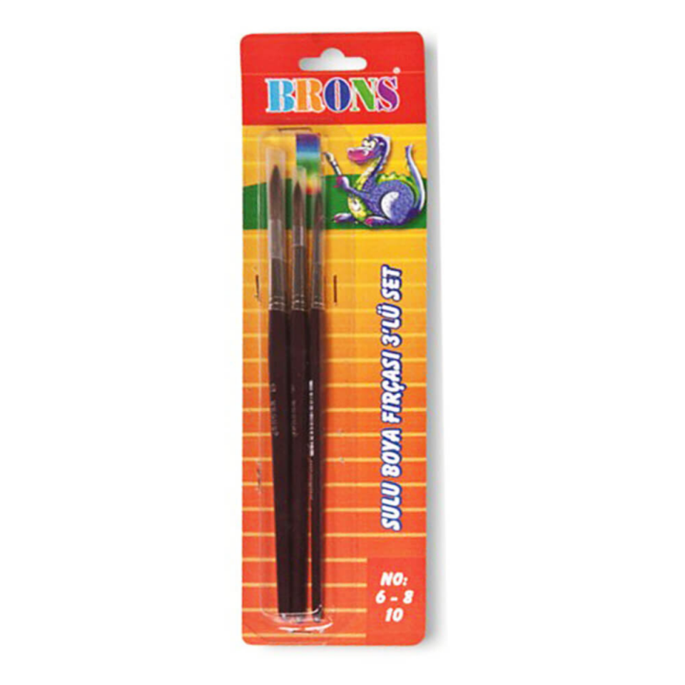Brons Br-245 Suluboya Fırçası 3Lü Set 6-8-10