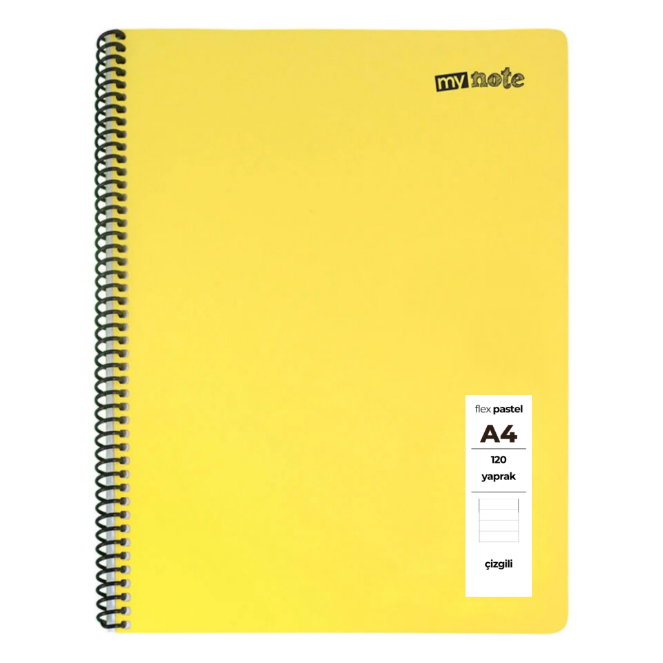 MyNote Flex Pastel Çizgili Defter A4 120 Yaprak Yeşil
