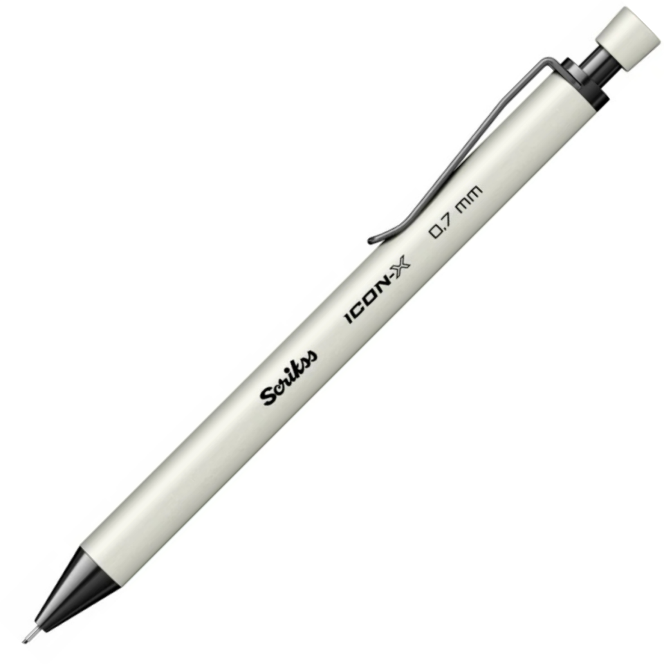Scrikss Icon-X Metal Mekanik Kurşun Kalem 0,7 Mm Beyaz