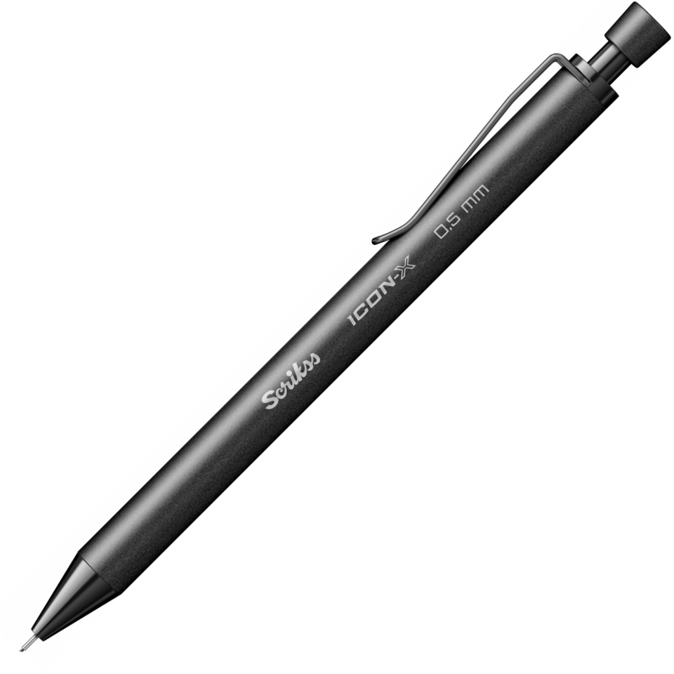 Scrikss Icon-X Metal Mekanik Kurşun Kalem 0,7 Mm Mat Siyah
