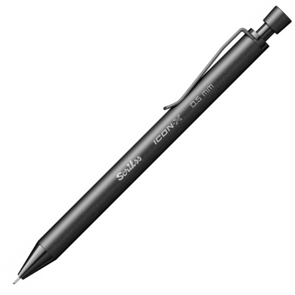 Scrikss Icon-X Metal Mekanik Kurşun Kalem 0,5 Mm Mat Siyah