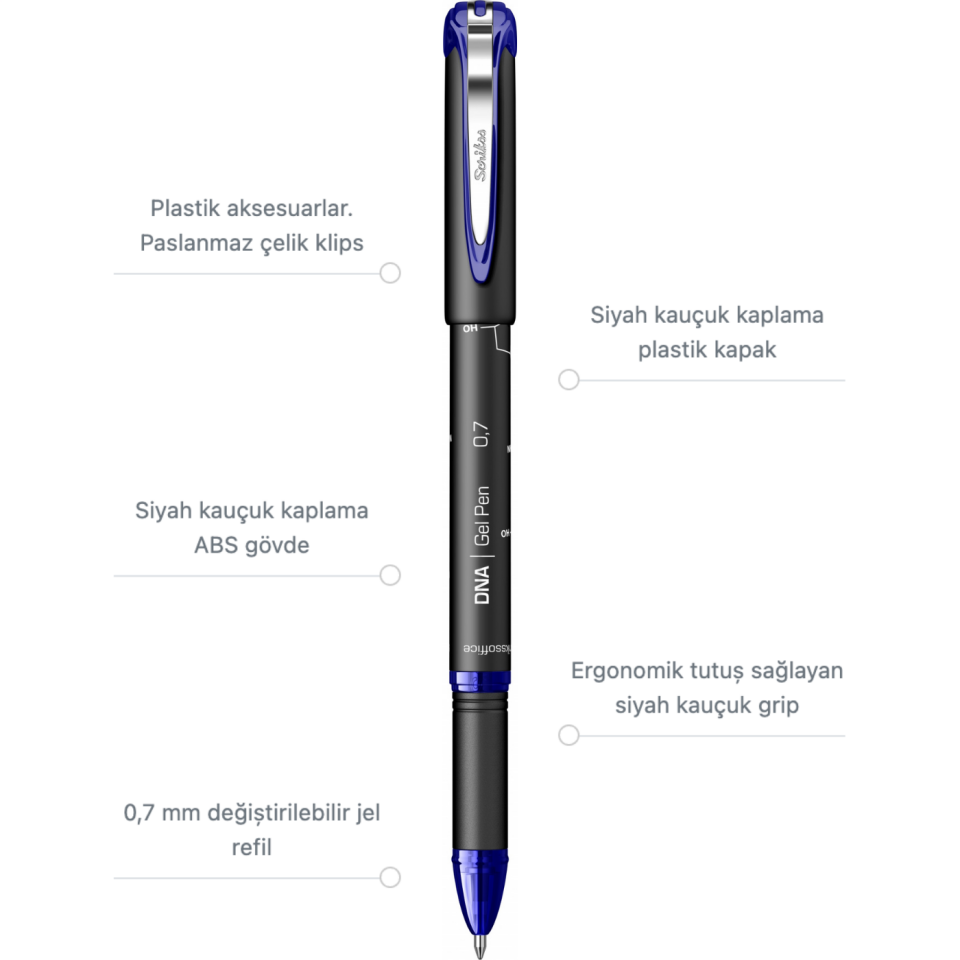Scrikss Dna Jel Tükenmez Kalem 0,7 Mm Mavi