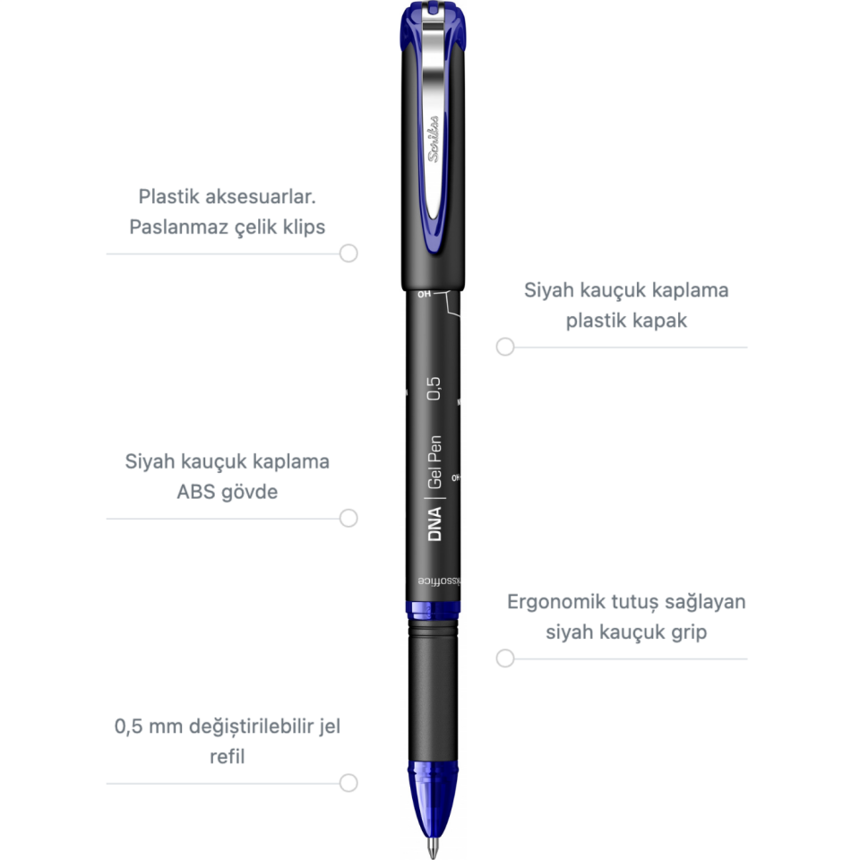 Scrikss Dna Jel Tükenmez Kalem 0,5 Mm Mavi
