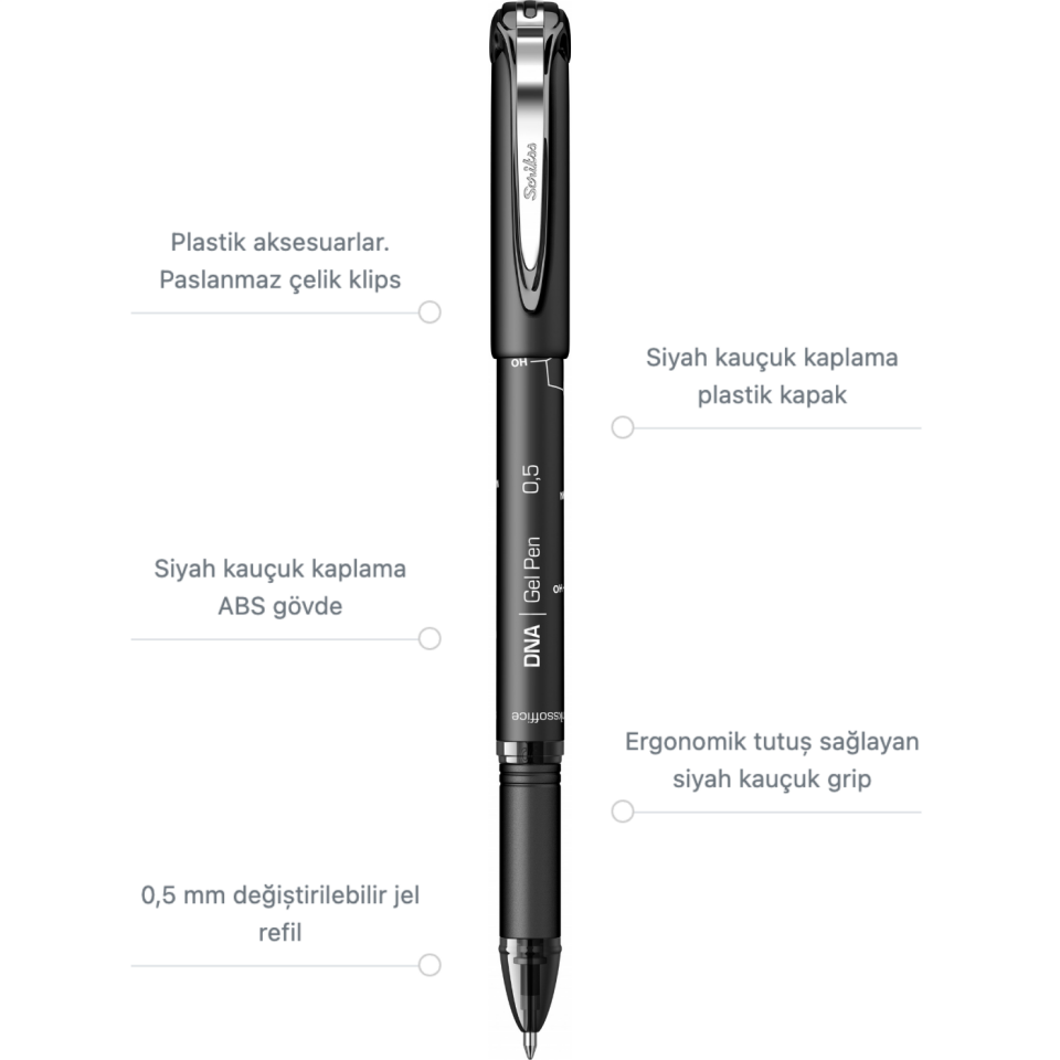 Scrikss Dna Jel Tükenmez Kalem 0,5 Mm Siyah