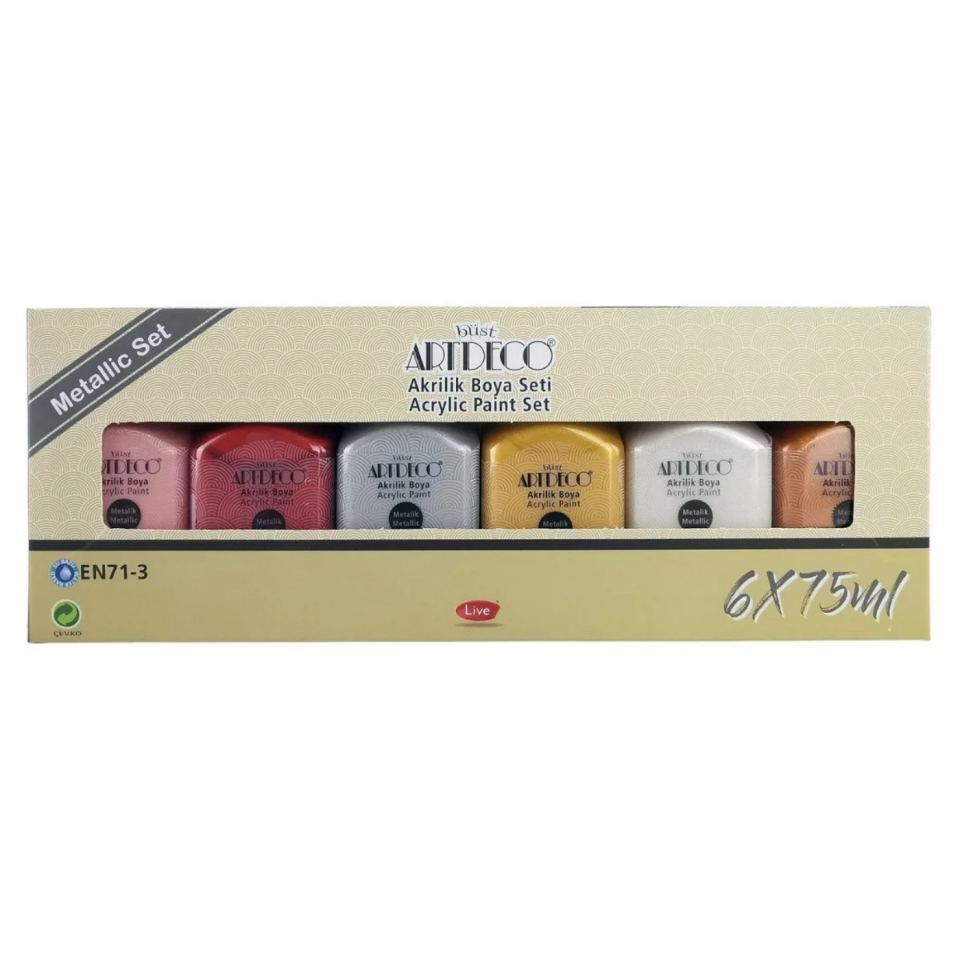 Artdeco Colofest Akrilik Boya 6x75ml Set Metalik Renkler