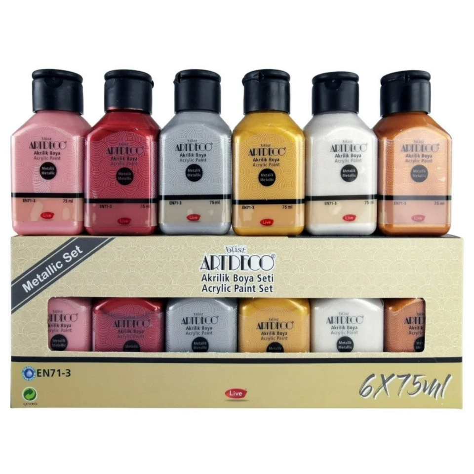 Artdeco Colofest Akrilik Boya 6x75ml Set Metalik Renkler