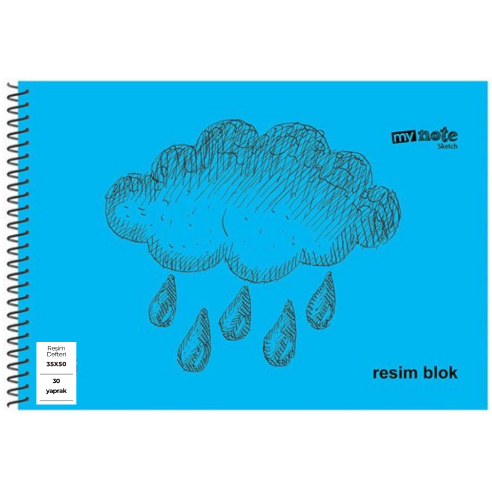 Mynote RB-30 Flex Pp Resim Defteri 35x50 cm 30 Yaprak Mavi