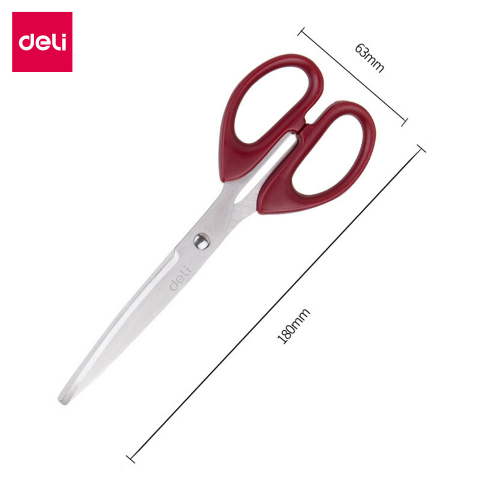 Deli Ofis Makası 180 Mm Bordo E6009