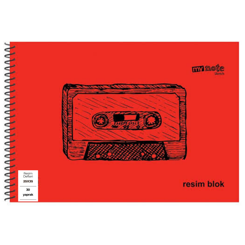Mynote RB-30 Flex Pp Resim Defteri 25x35 cm 30 Yaprak Kırmızı