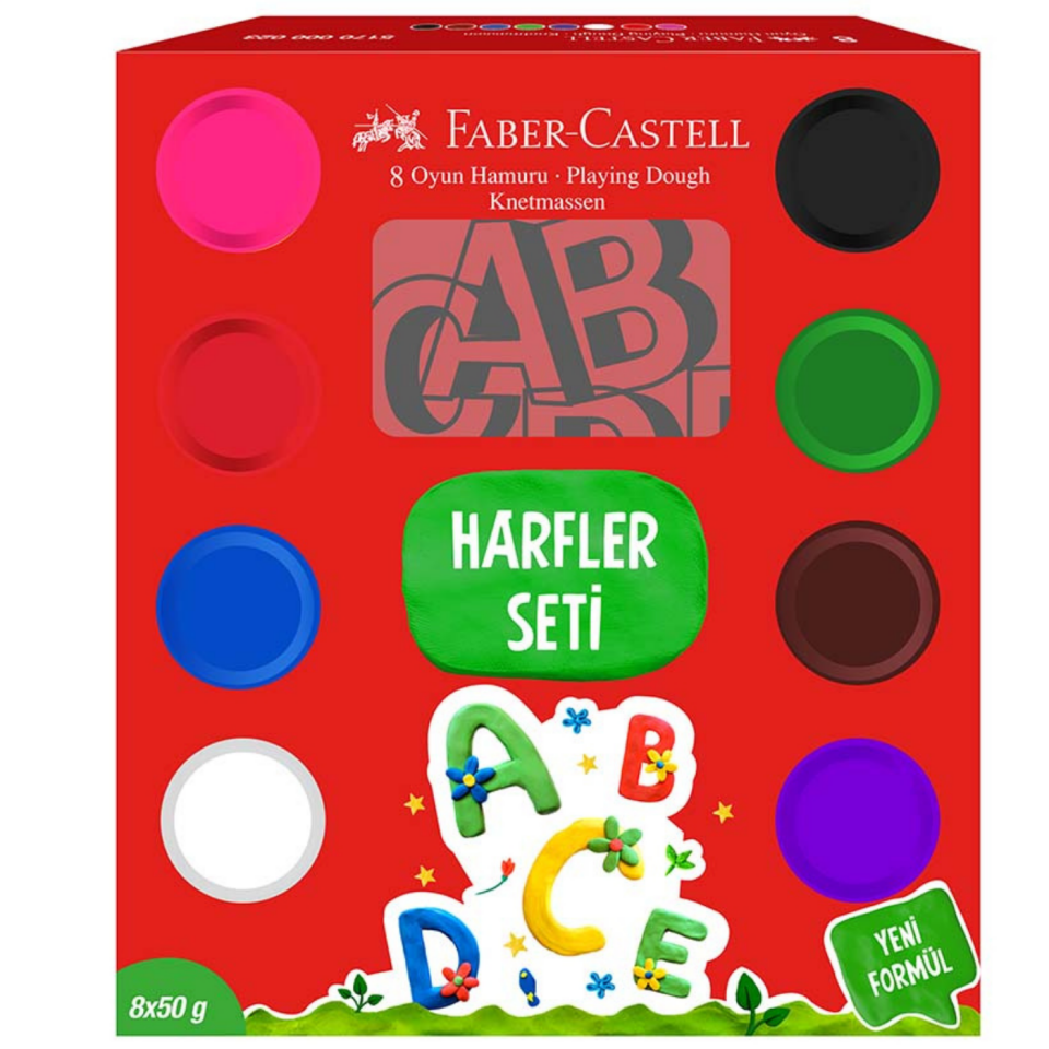 Faber-Castell  Oyun Hamuru Harfler Seti 50Grx8 000025