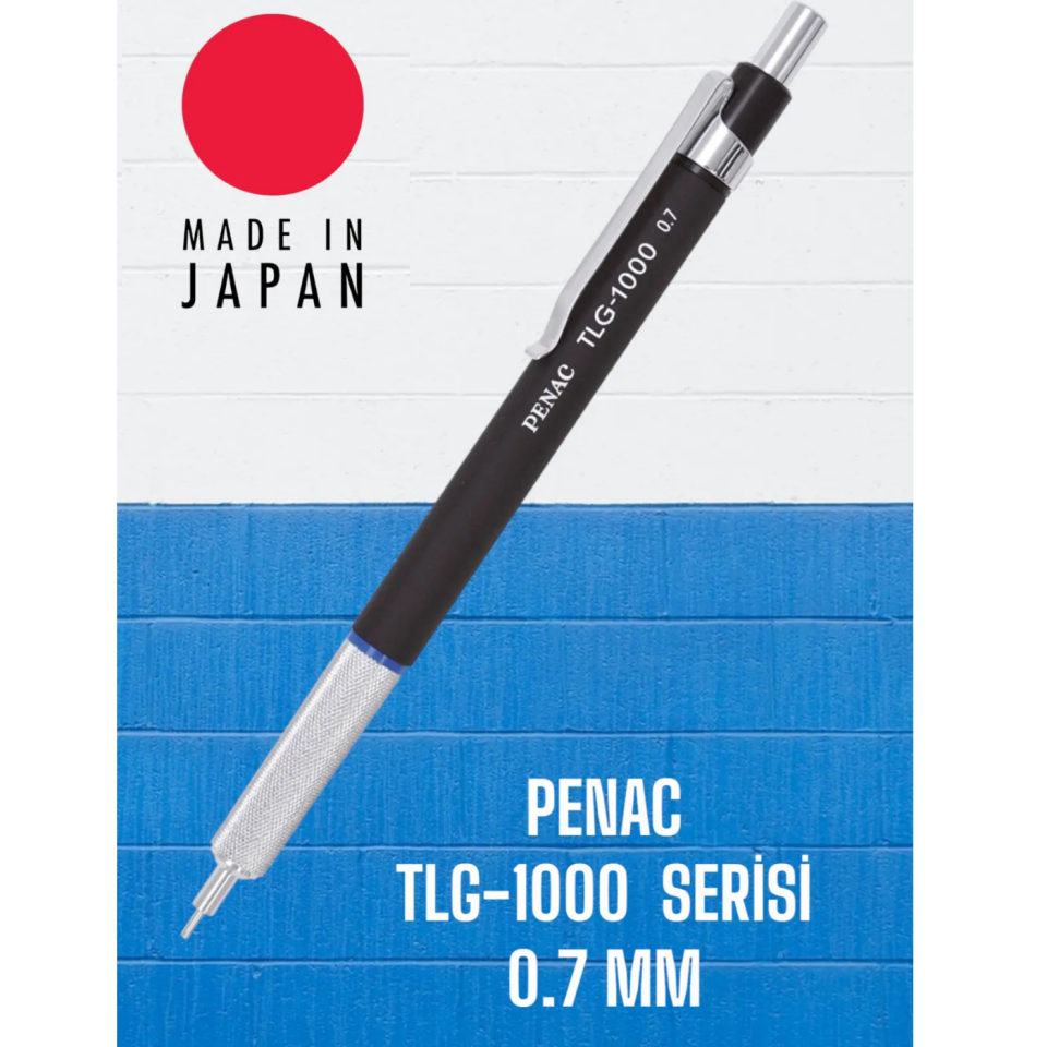 Penac TLG-1000 Mekanik Kurşun Kalem 0,7 Mm Siyah