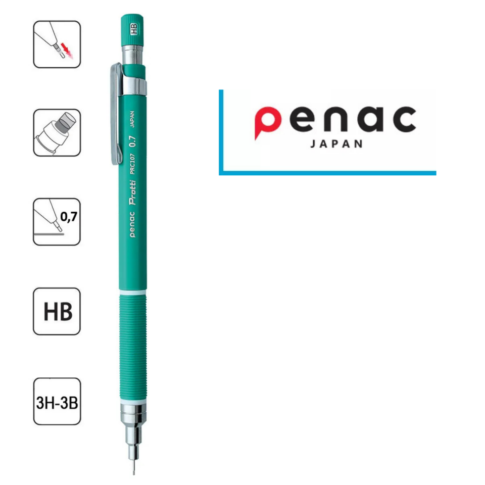 Penac Protti PRC-107 Mekanik Kurşun Kalem 0,7 Mm Yeşil