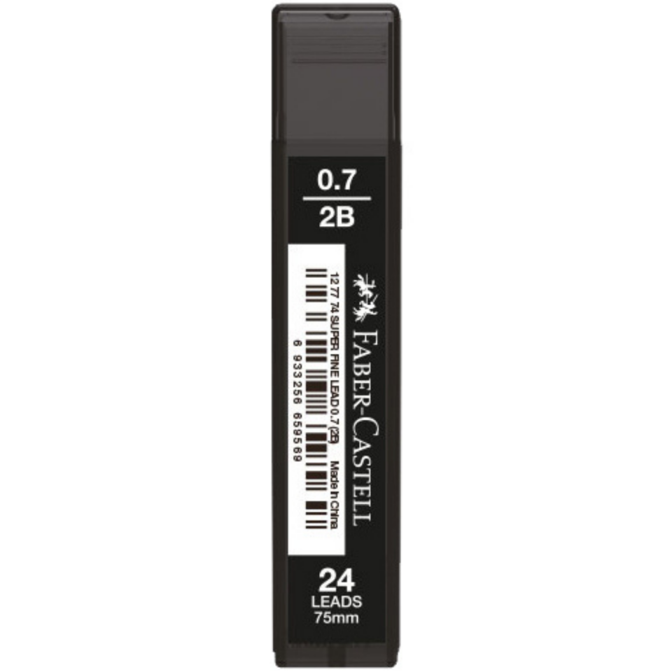 Faber-Castell Süper Fine T.Black Min 2B 0,7 mm (75 mm- 24 Adet)