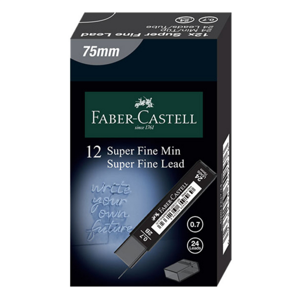 Faber-Castell Süper Fine T.Black Min 2B 0,7 mm (75 mm- 24 Adet)