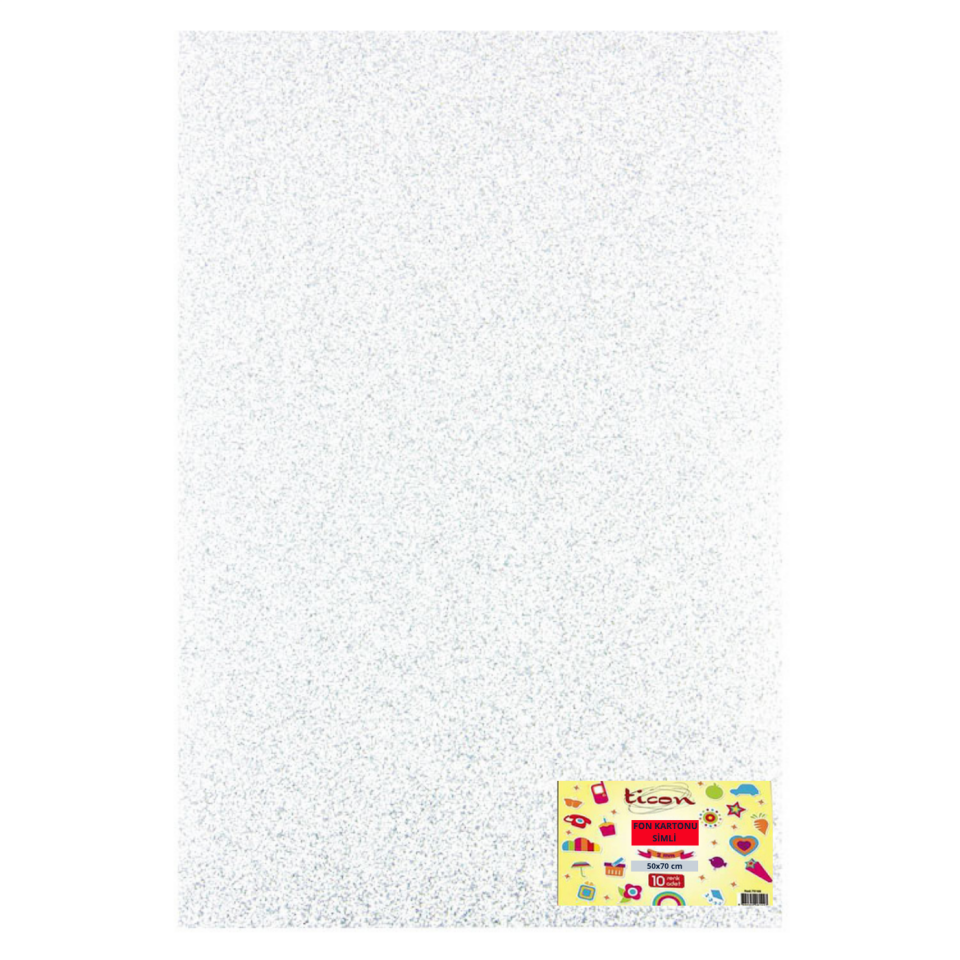 Ticon Simli Fon Kartonu 50x70 Cm 10'lu Beyaz