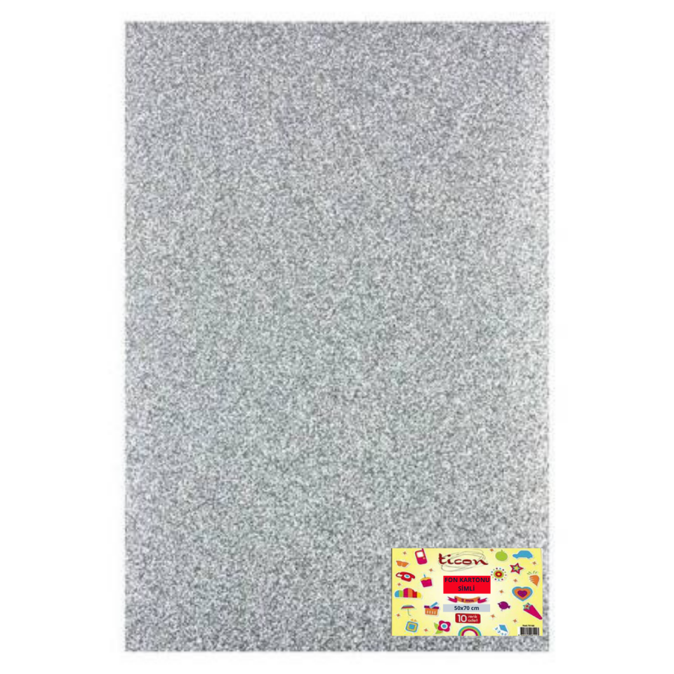 Ticon Simli Fon Kartonu 50x70 Cm 10'lu Gümüş