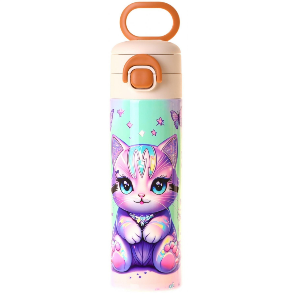 Kaukko Kids Çelik Matara 520 ml Cat Life