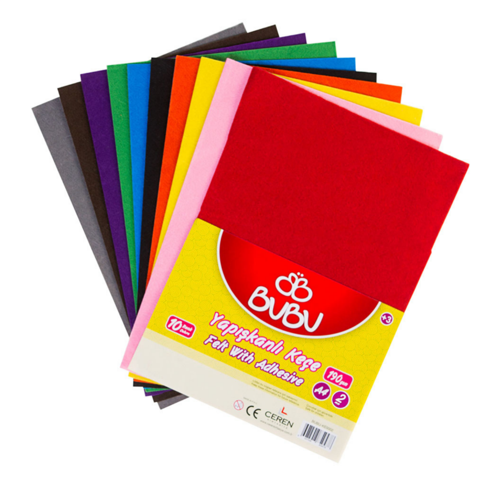 Bu-Bu Keçe Yapışkanlı 20x30 10'lu KE0002