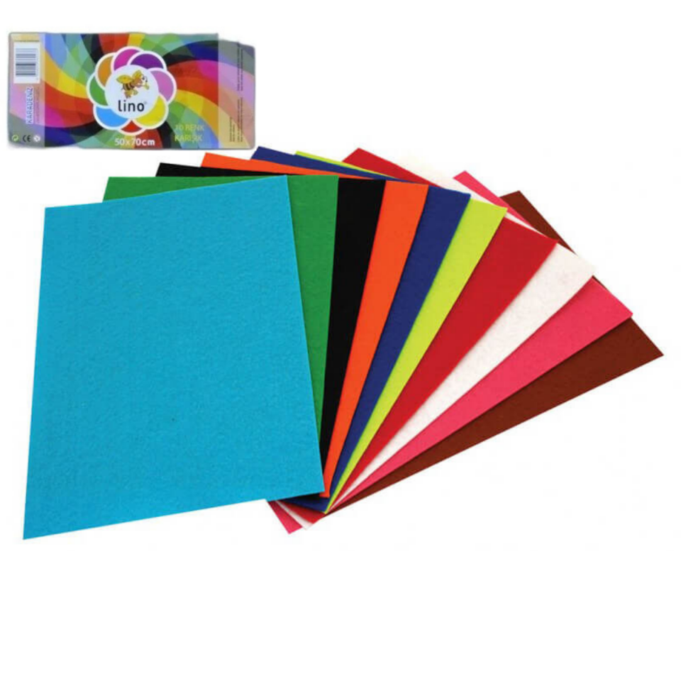 Lino 2718 Keçe 50x70 Karışık Renk 10'lu
