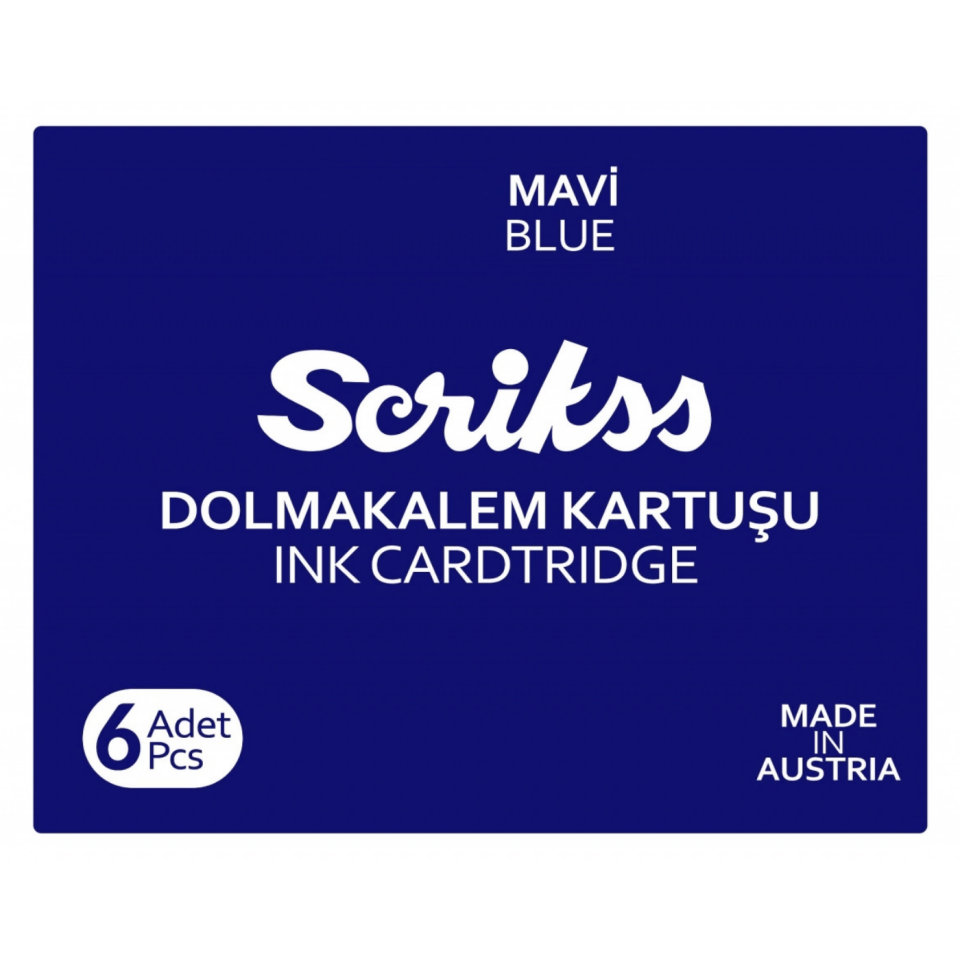 Scrikss Dolmakalem Kartuşu 10 Mavi 6'lı