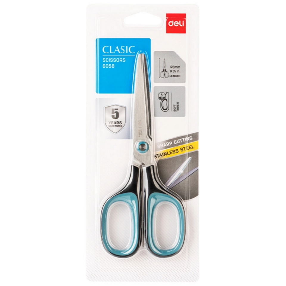 Deli Ofis Makası 175 mm E6058 Petrol Yeşil