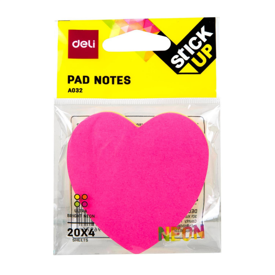 Deli Yapışkanlı Not Kağıdı 76x76  80 yp Asortili EA03202 Pembe