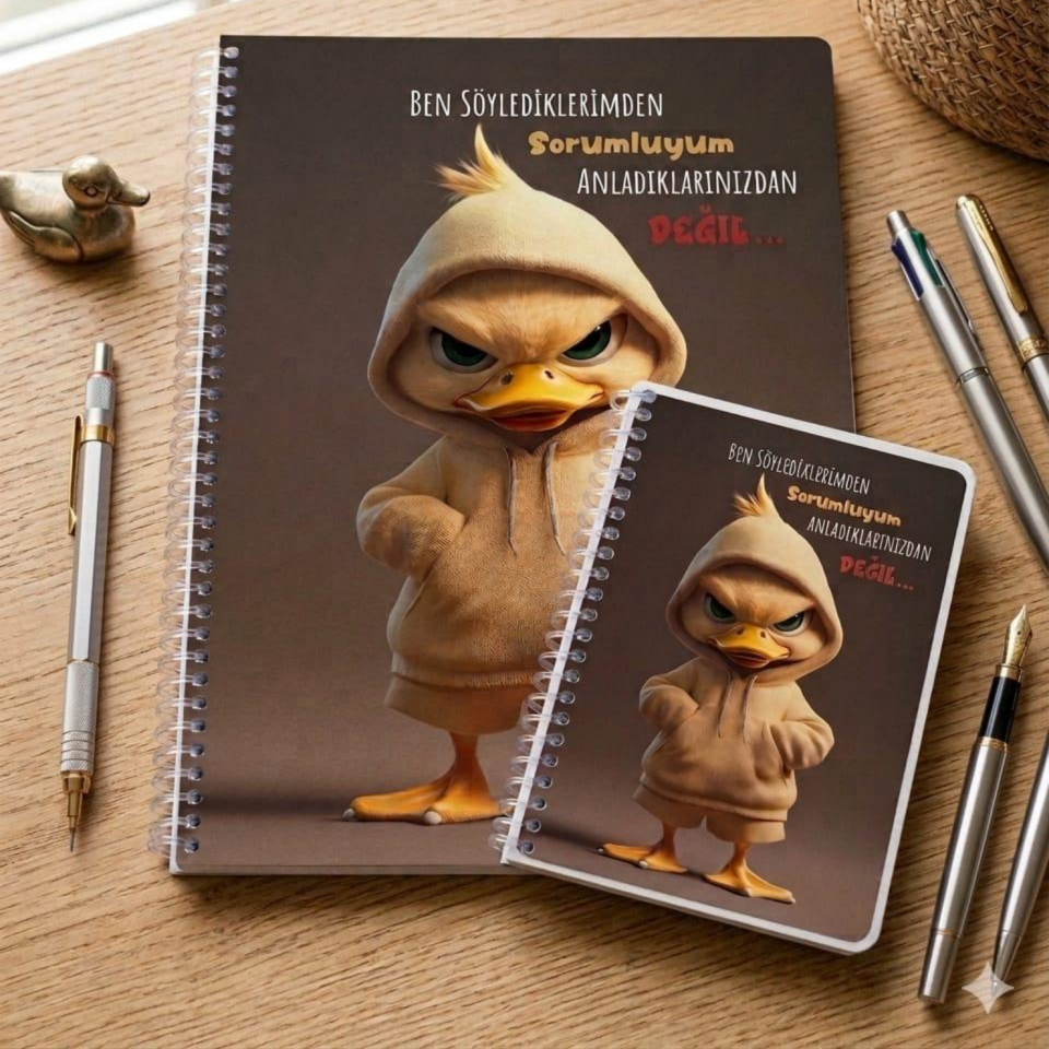 UniNote Civciv Spiralli Kabartma Kapak A4 72 Yp.Çizgili Defter 03