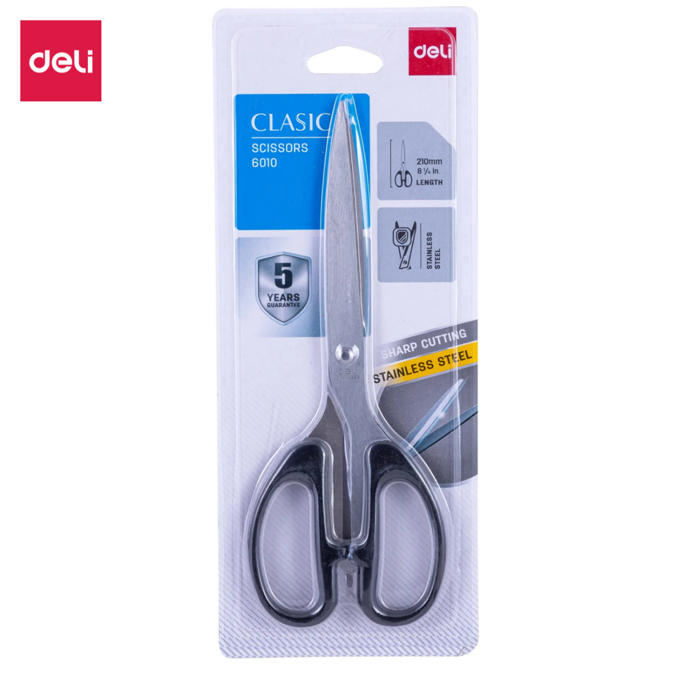 Deli 210 mm Ofis Makası E6010 Siyah
