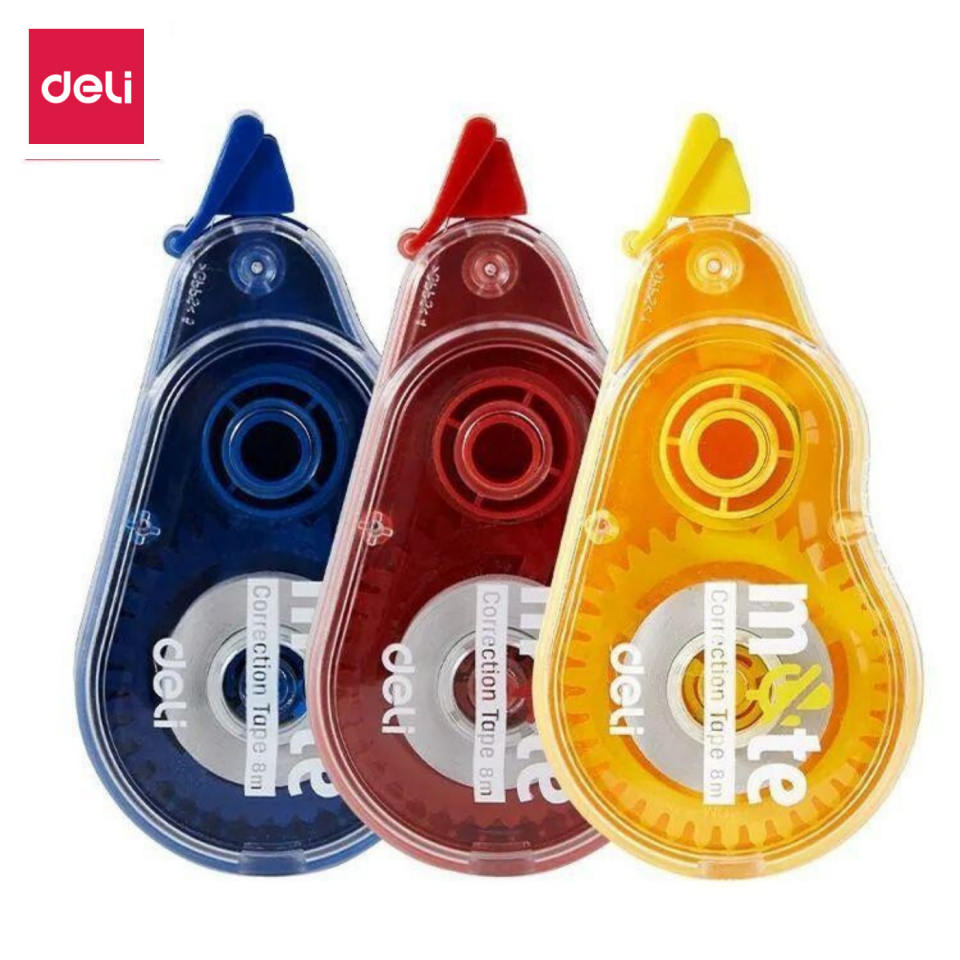 Deli Sessiz Şerit Düzeltici 8mx5mm H381 Kırmızı
