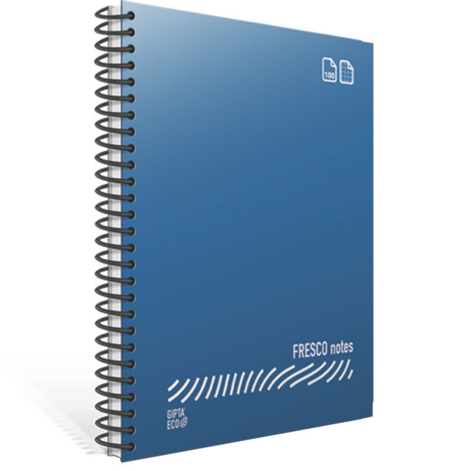 Gıpta 4933 Fresco Spiralli PP Kapak A4 72 Yaprak Kareli Defter Mavi